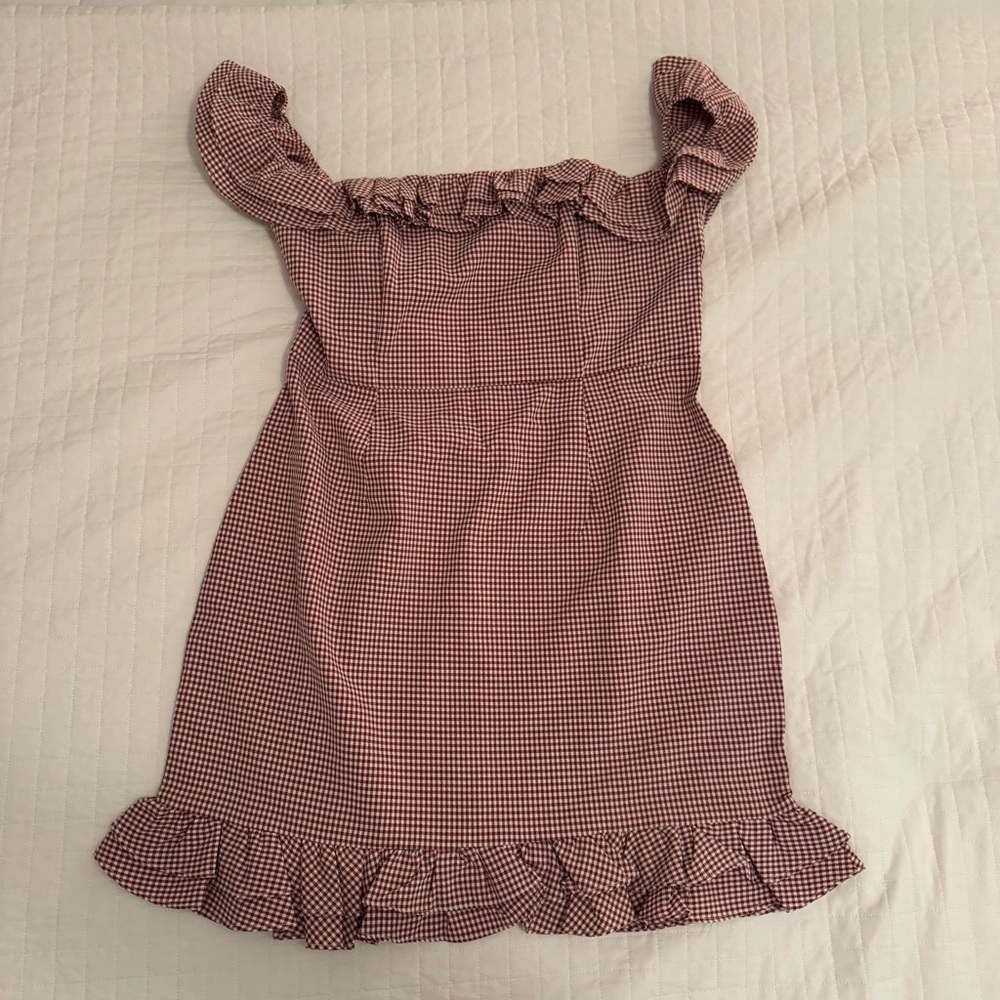 Princess Polly Red Gingham Mini Dress with Ruffle Trim